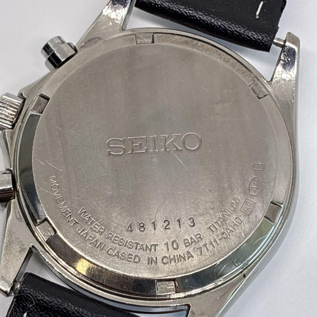Seiko Vintage Chronograph Titanium Black Men’s Watch Japan 0713472