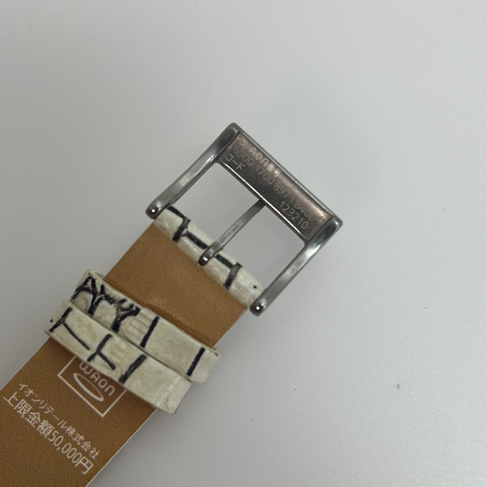 Sony Wena Hanae Mori Three Hand Square WH-T13/B Japan Leather Strap W/Box#B876