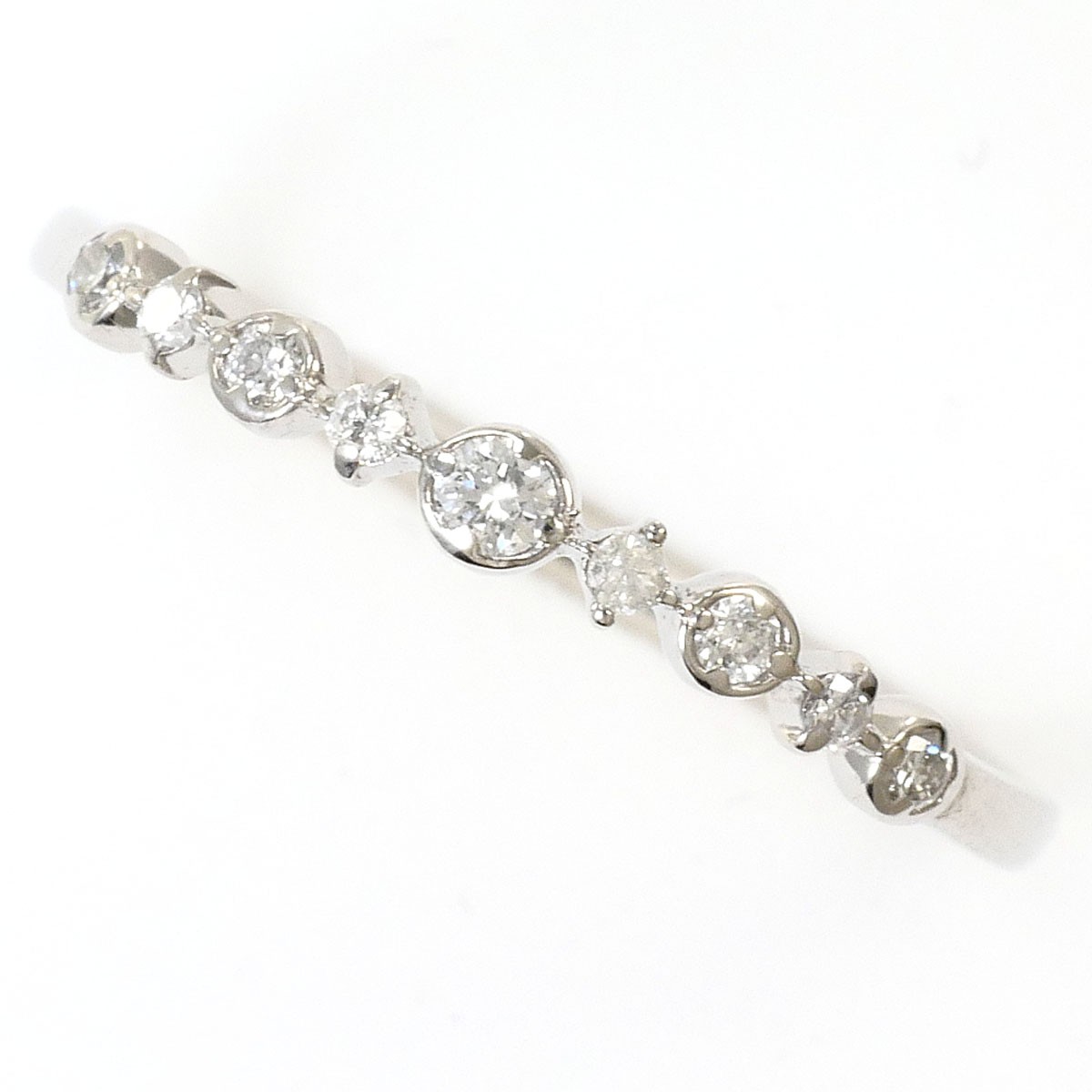 PT950 Platinum Ring 9.5 JPsize Diamond 0.09ct 1.1g Free shipping Used