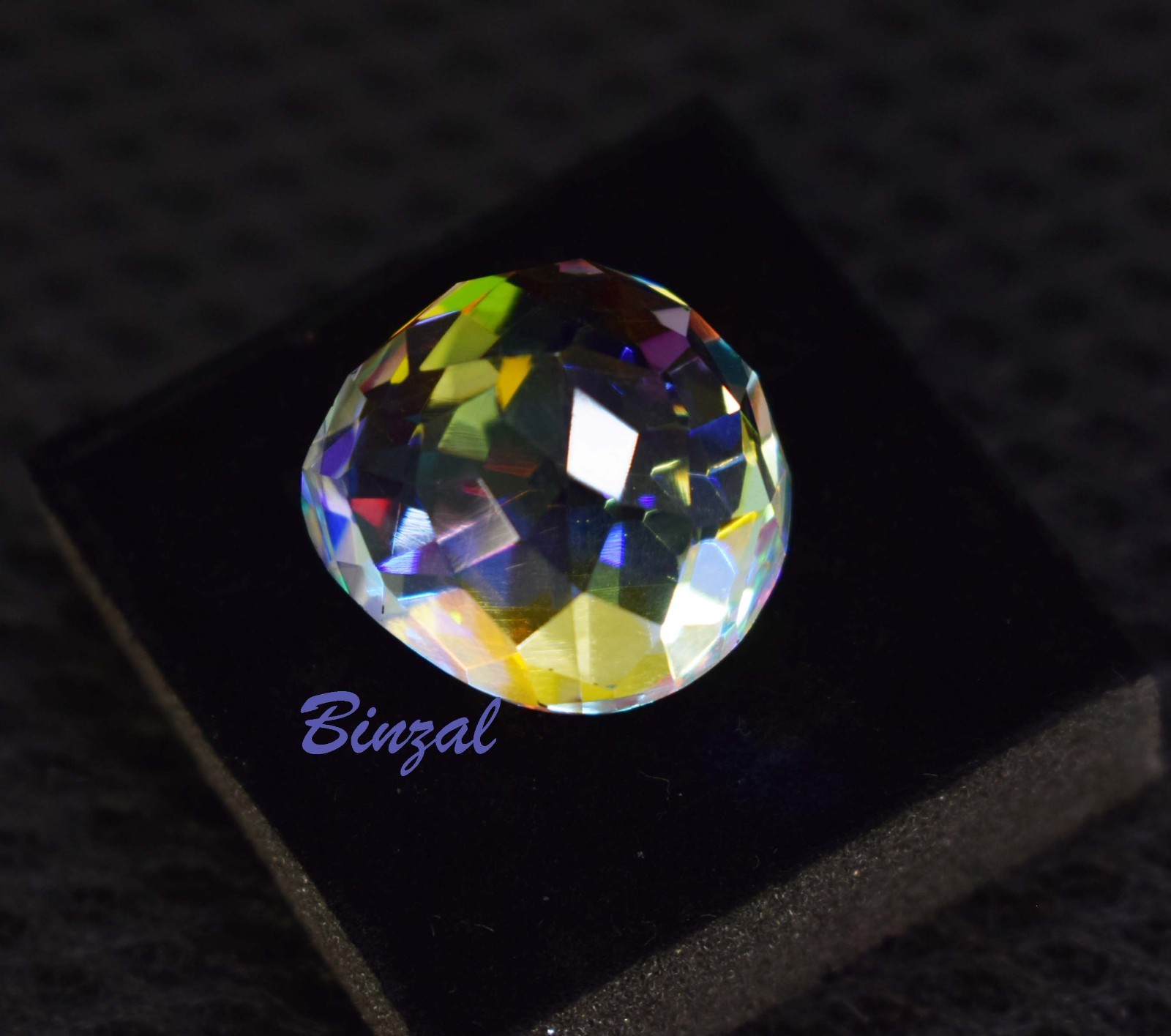 38-40 Carat Mystic Topaz Short Pear Cut Iridescent Rainbow Loose Gemstone