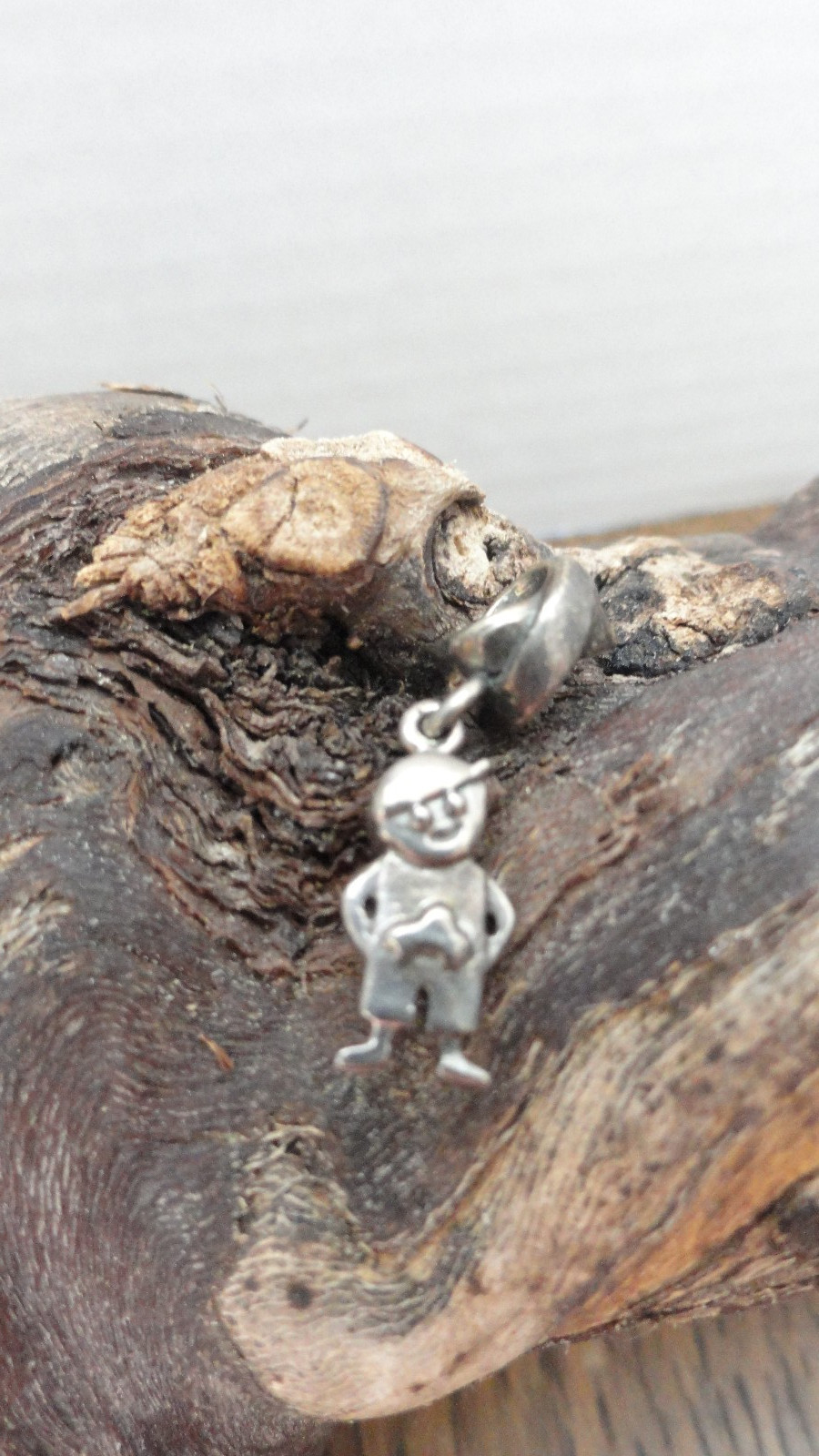 925 Italy Sterling Charm Little Boy Heart Marked MA About 3/16th” Center Hole
