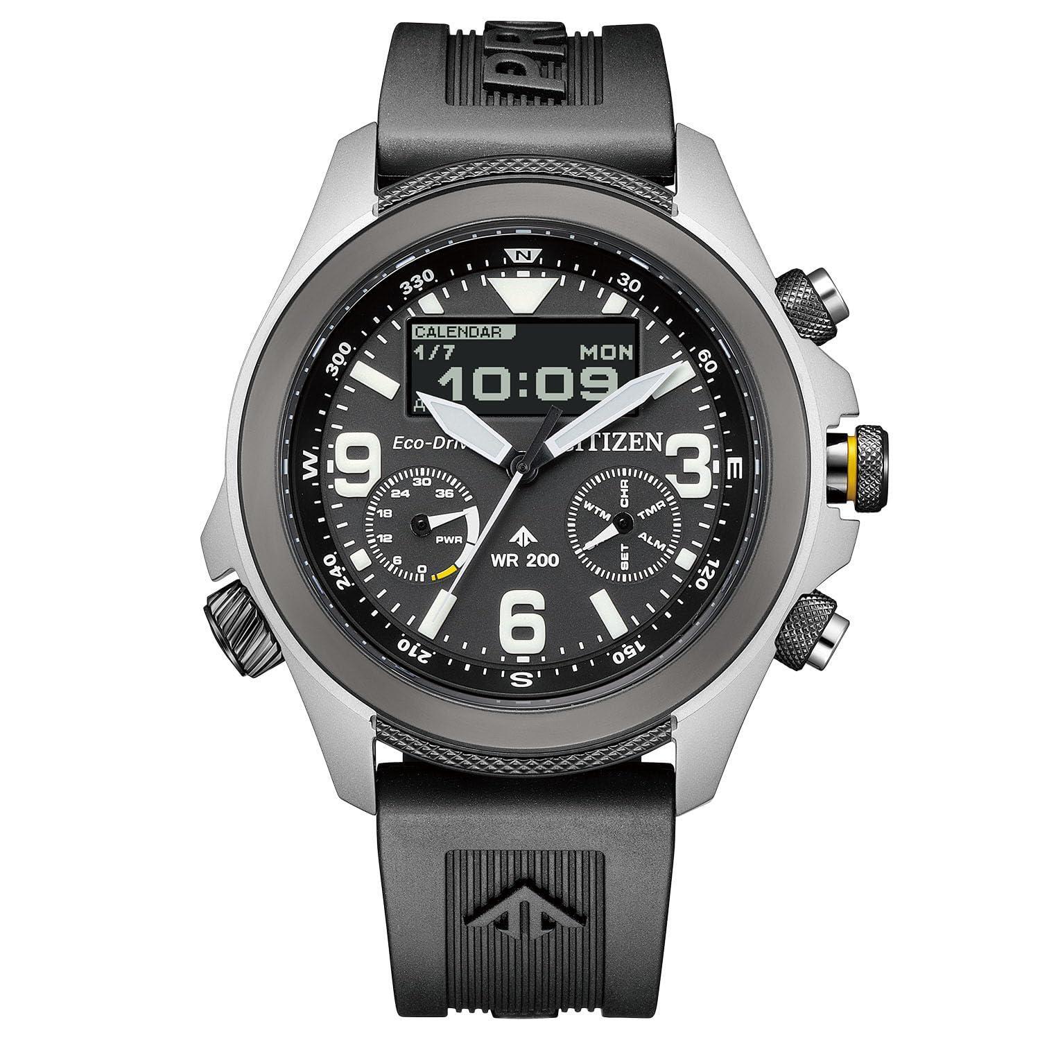 Citizen Promaster Land JV1007-07E Eco-Drive Analog Digital World Time Men Watch