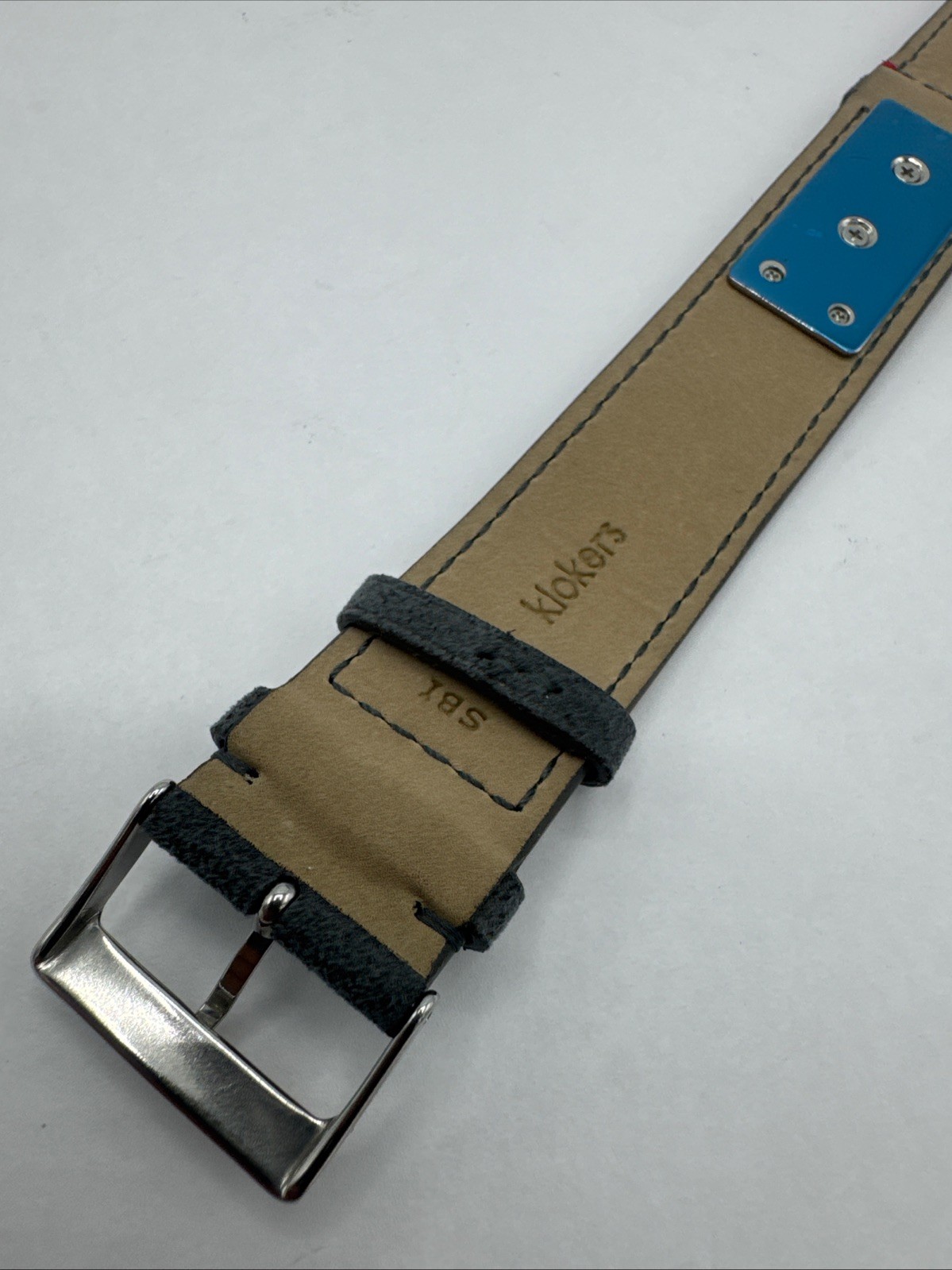 Klokers Quartz I/ KLINK-04-LC11 Mouse Gray Alcantara Straight Watch Strap