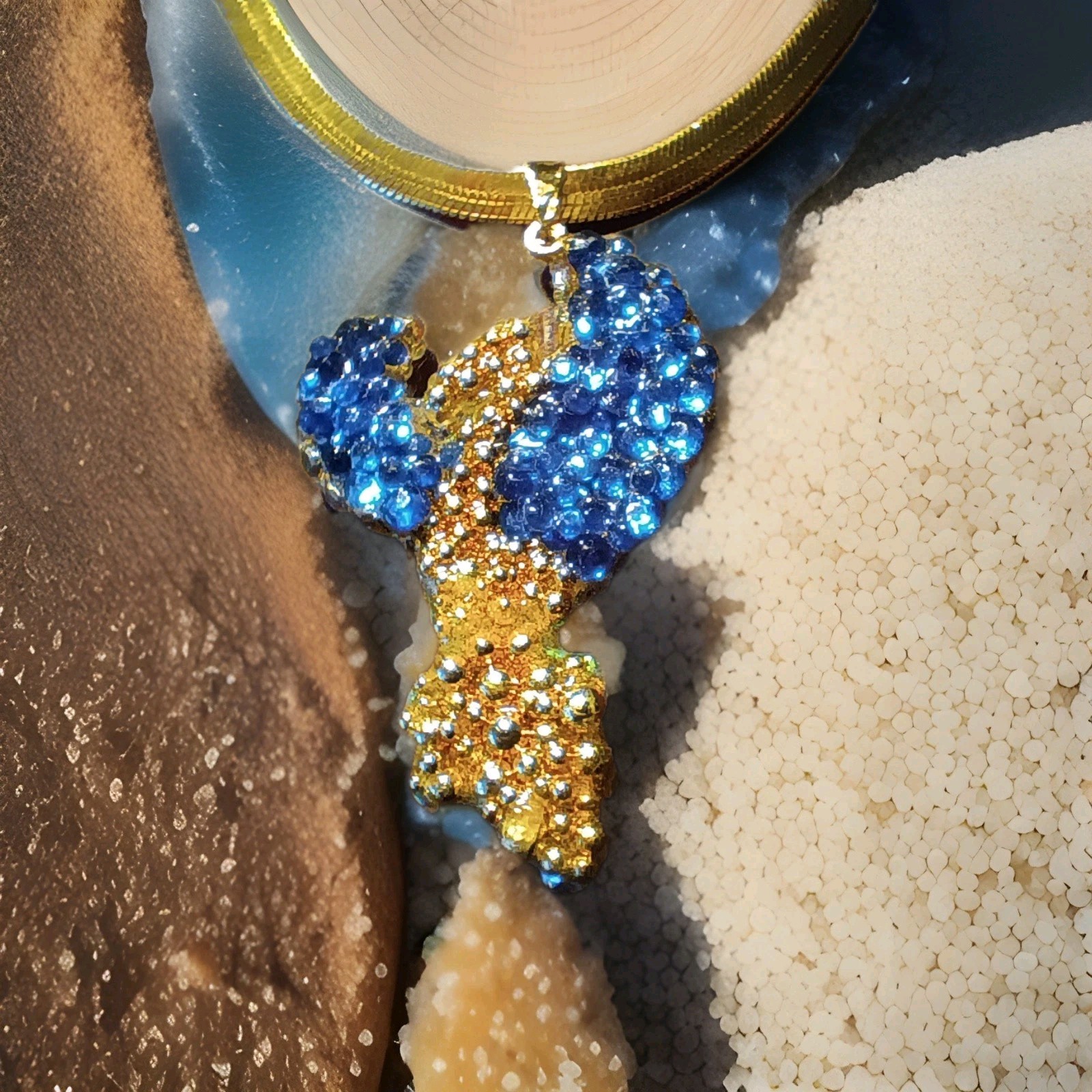 Royal Blue Frost Phoenix Necklace Handmade Phoenix Jewelry Gift