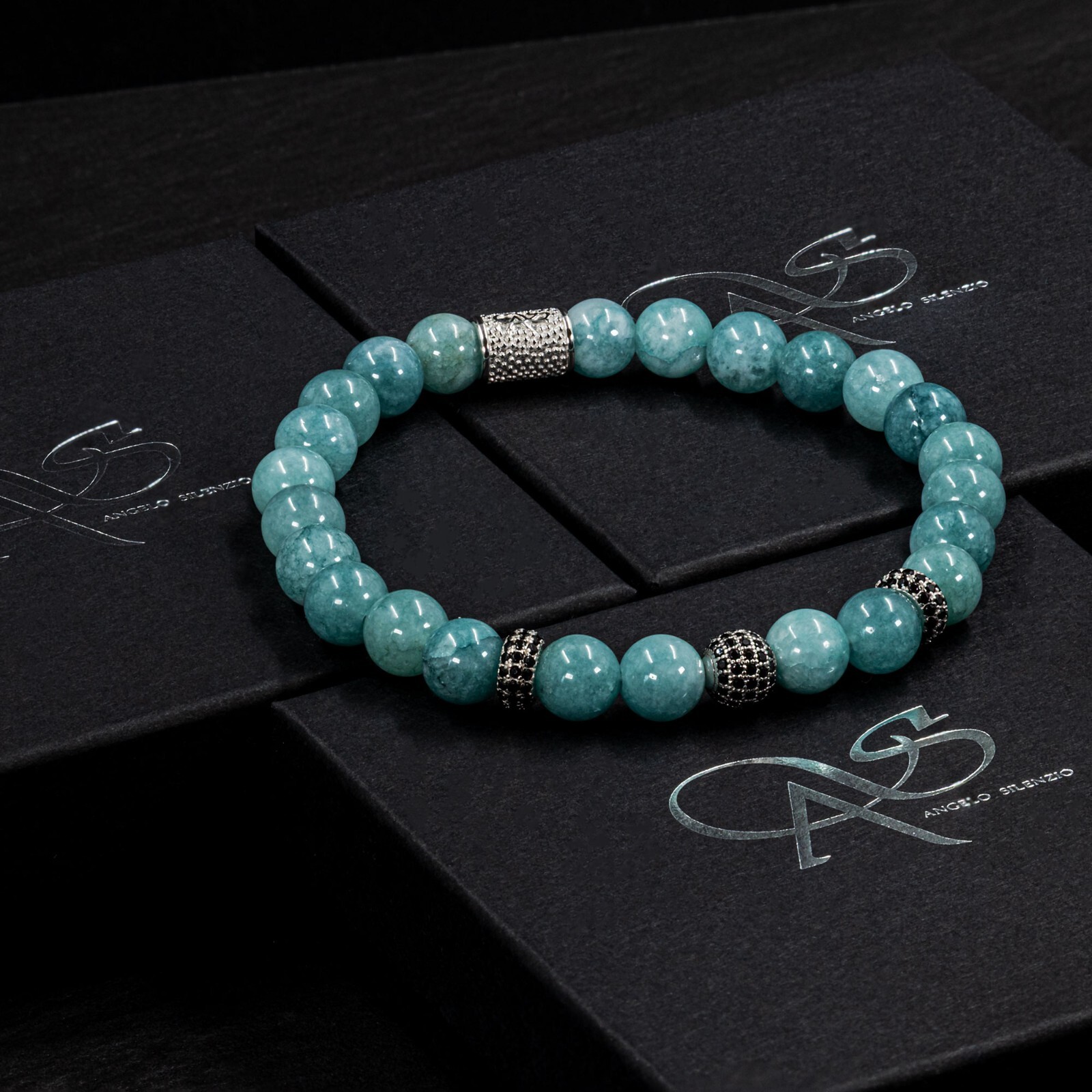 Amazonite 925 Sterling Silver Bracelet Bracelet Beaded Bracelet Beads 8mm Bracelet