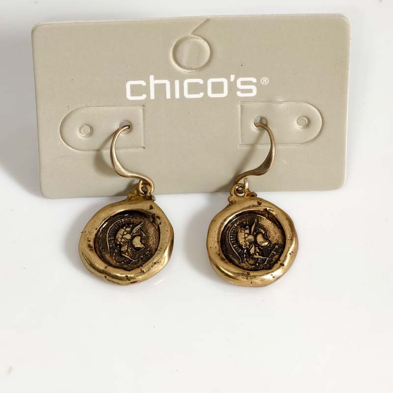 New Chicos Reversed Tag Drop Earrings Gift Retro Women Party Vacation Jewelry