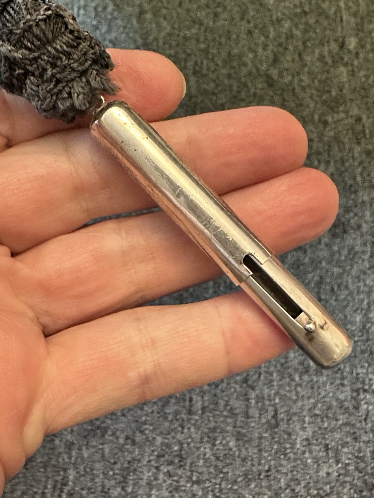 ART DECO NECKLACE WITH STERLING COMPACT/lipstick