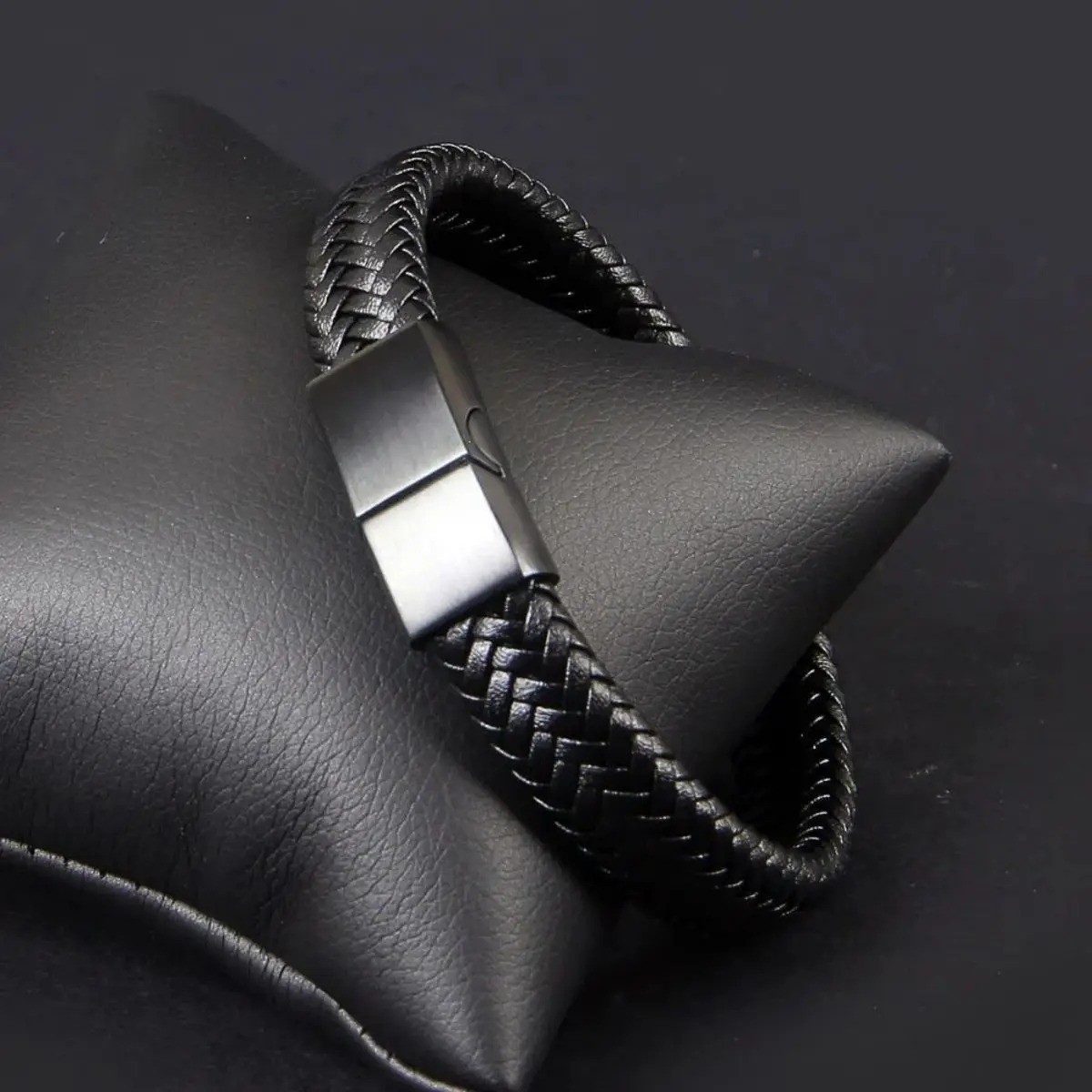 Retro Men’s Woven Leather Bracelet Open Bangle Adjustable Wristband Gift