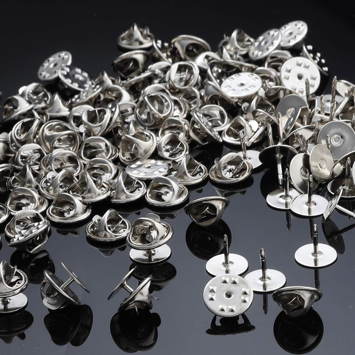120 Pieces Tie Tacks Blank Pins with 120 Pieces Clutch Back (Silver)