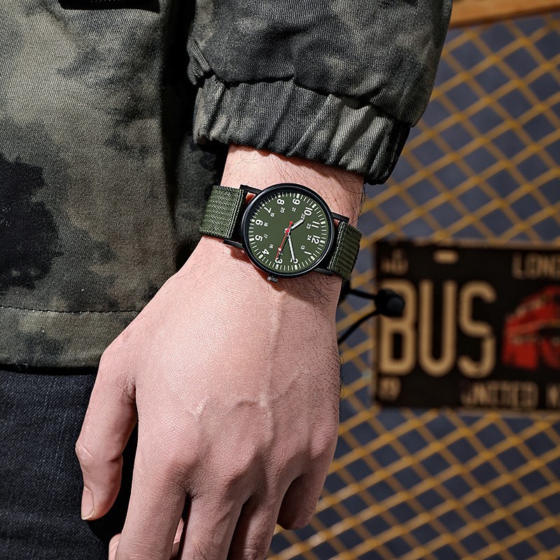 Mens Casual Sport Watch Nylon Woven Strap Outdoor Military Wristwatch