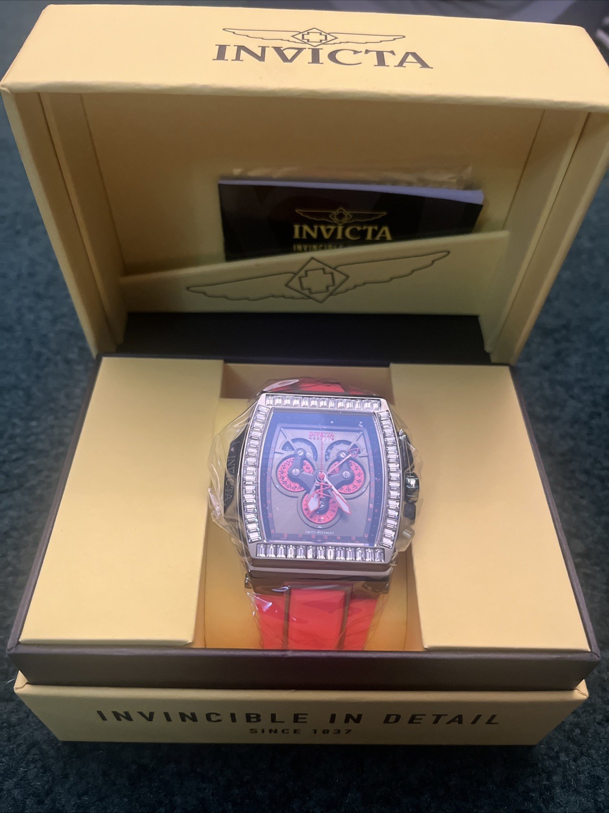 New Invicta 51mm S1 Diablo Swiss Master Calendar Chronograph Orange Green Watch