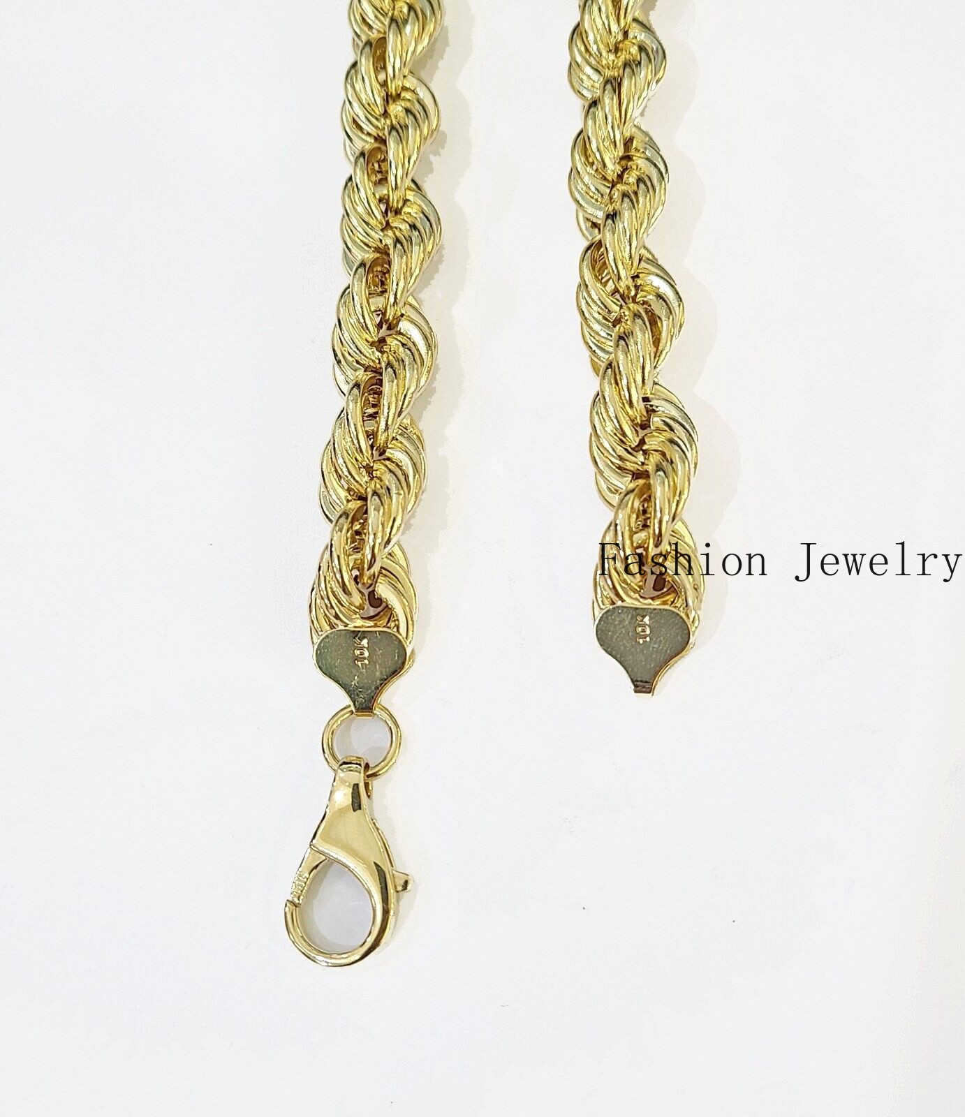 10k Real Gold Rope Chain Thick 12mm Men Chain 26 Inches On Sale Free Shipping