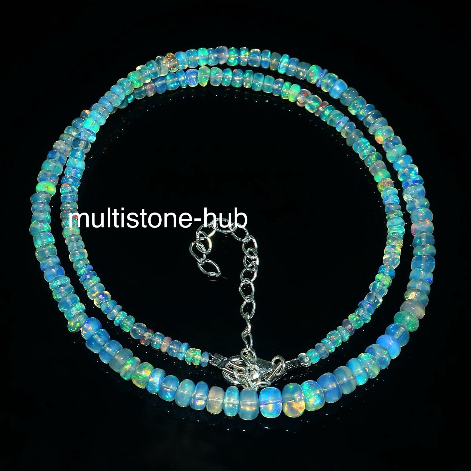 Natural Ethiopian Welo Fire Opal Rondelle Beads Gemstone Necklace 16 Inches