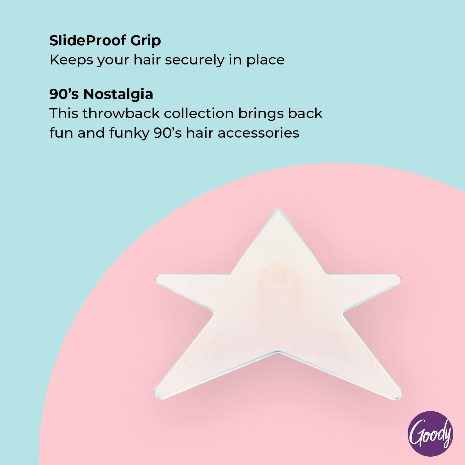 Goody Nostalgia Large Star Claw Clip, 1 Ct, Secure Grip Hair Clip for Women, …