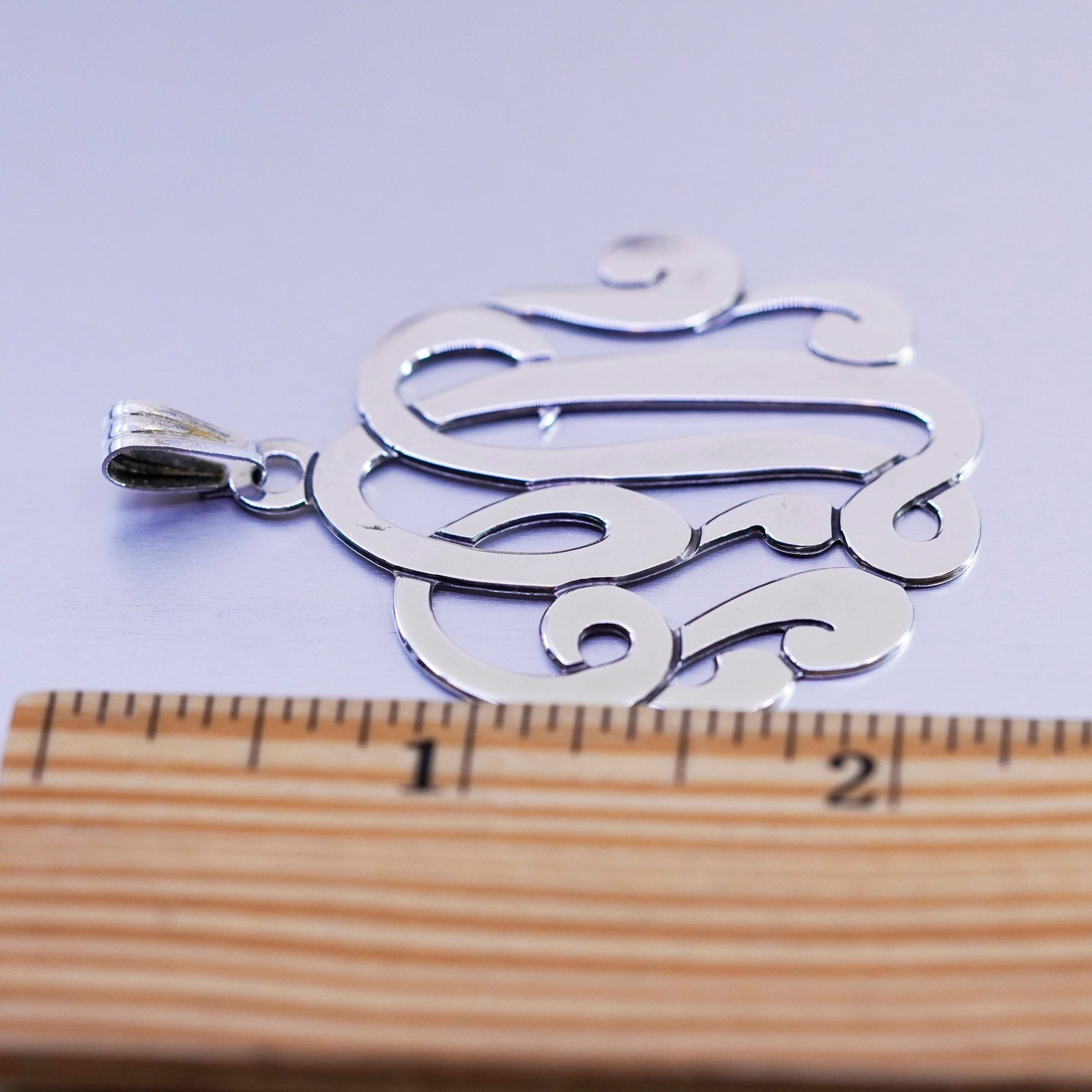 Antique Basch Sterling 925 silver charm pendant, initial monogram “PDJ”