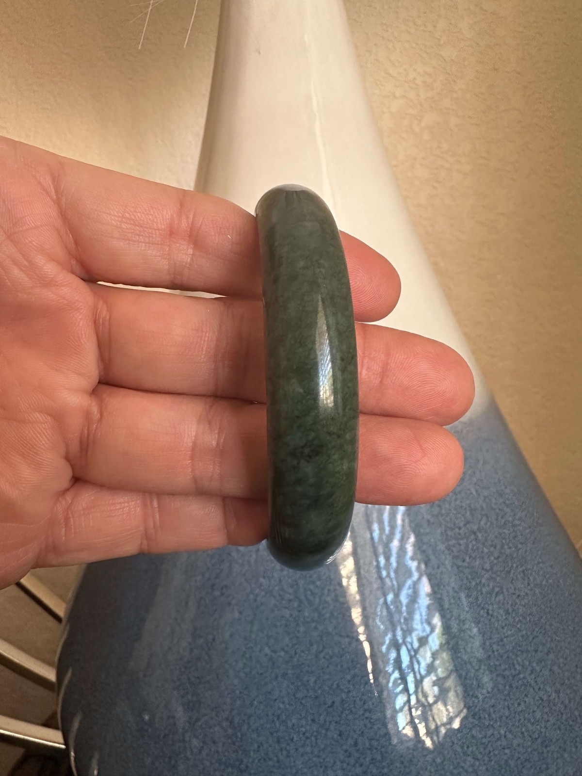 Gorgeous Natural Real Chinese Dark Green Jade Bangle Bracelet Jadeite Jade 65 mm