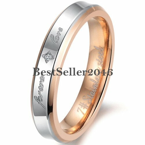 “Forever Love” Engagement Promise Ring Men Women Stainless Steel Wedding Band