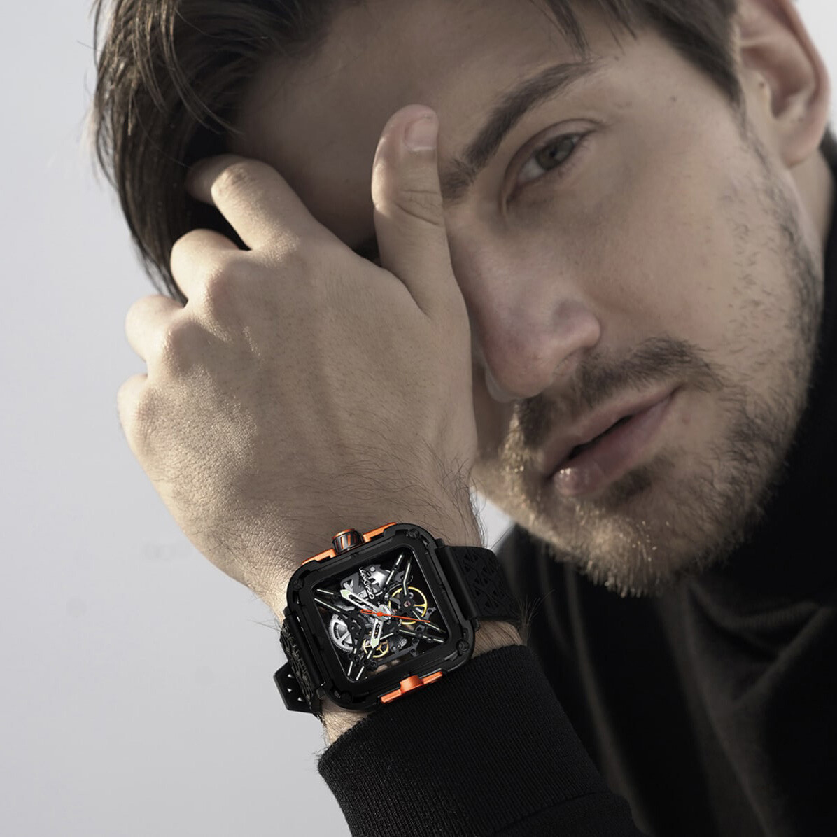 CIGA Design X Series Automatic Openworked Steel Square Black Men’s Watch