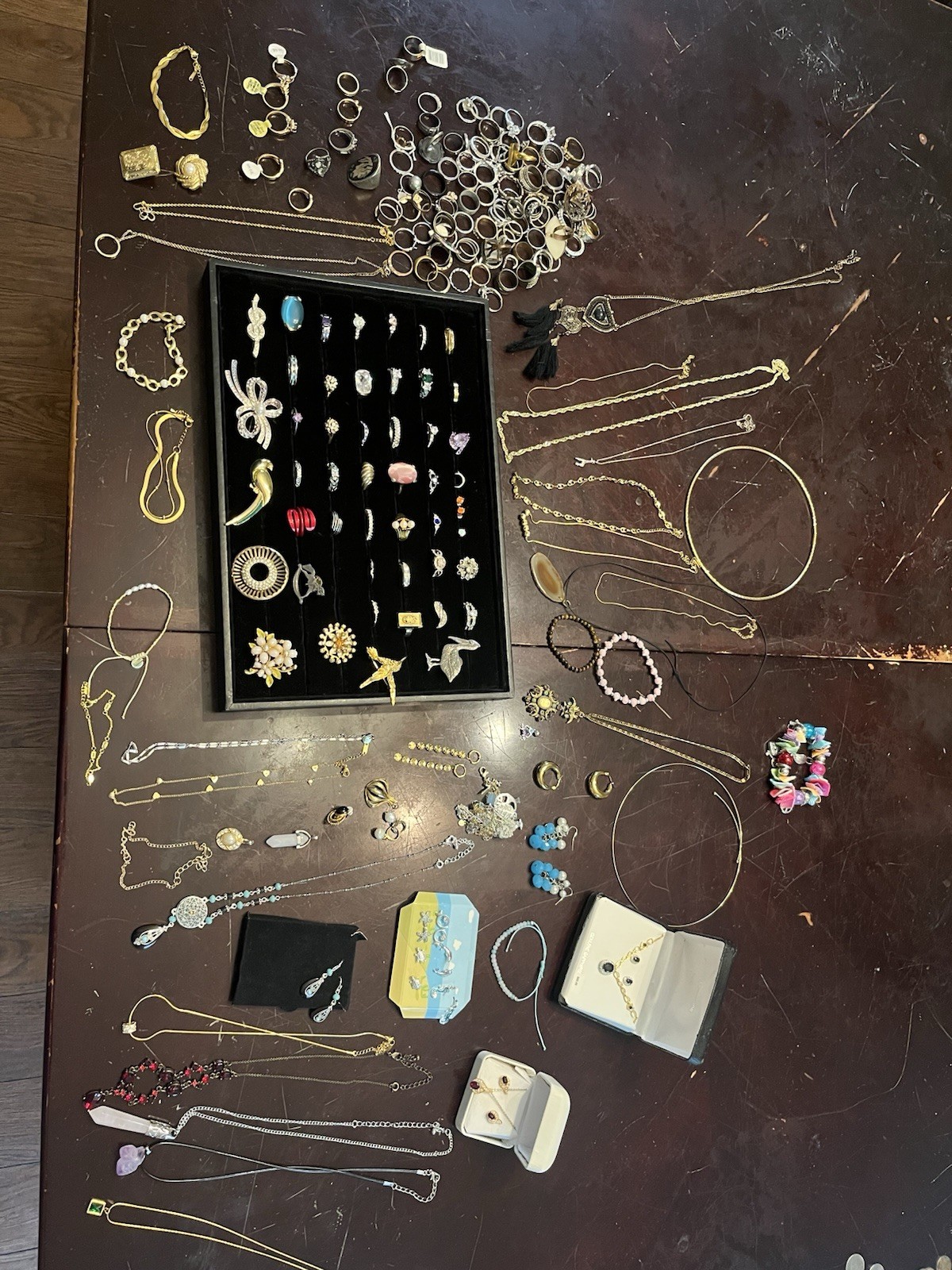 Miscellaneous Jewelry Lot, Rings Pendant Earrings Etc., Signed/stamped, Untested
