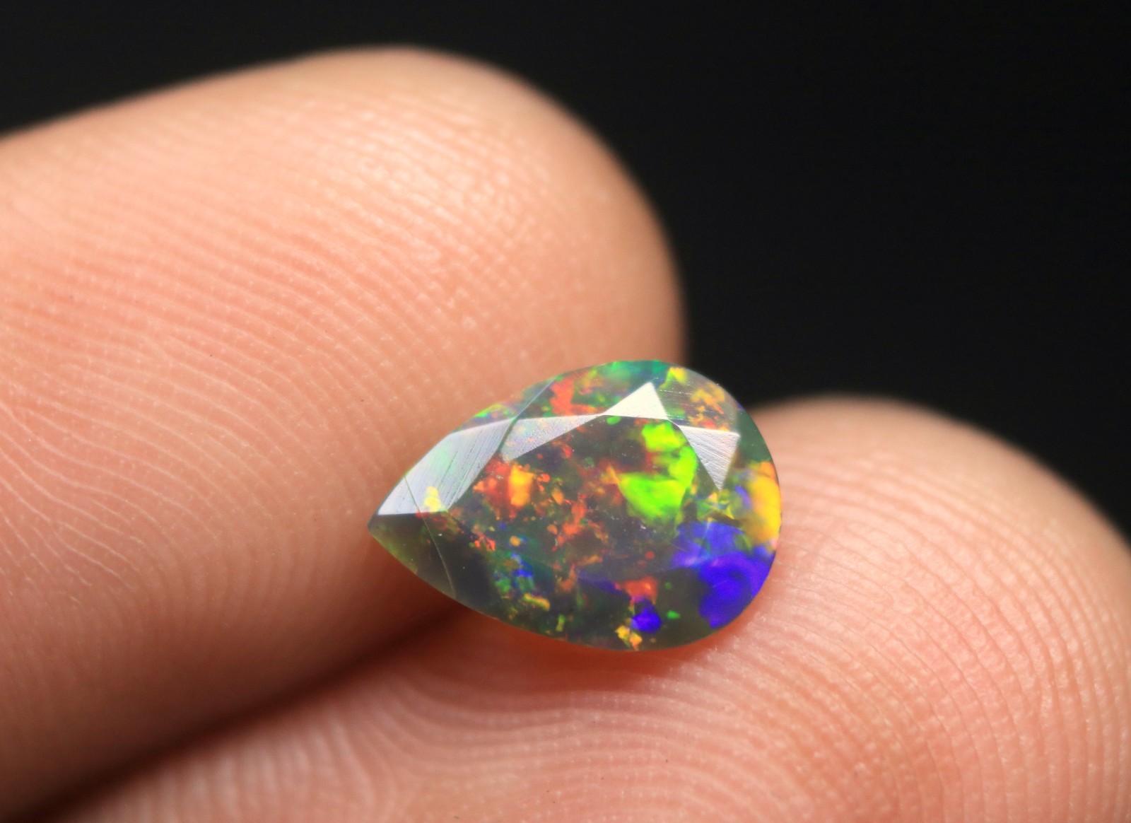 Good Quality Faceted Cut Ethiopian Welo Fire Opal Pear Cut Gemstone For Jewelry