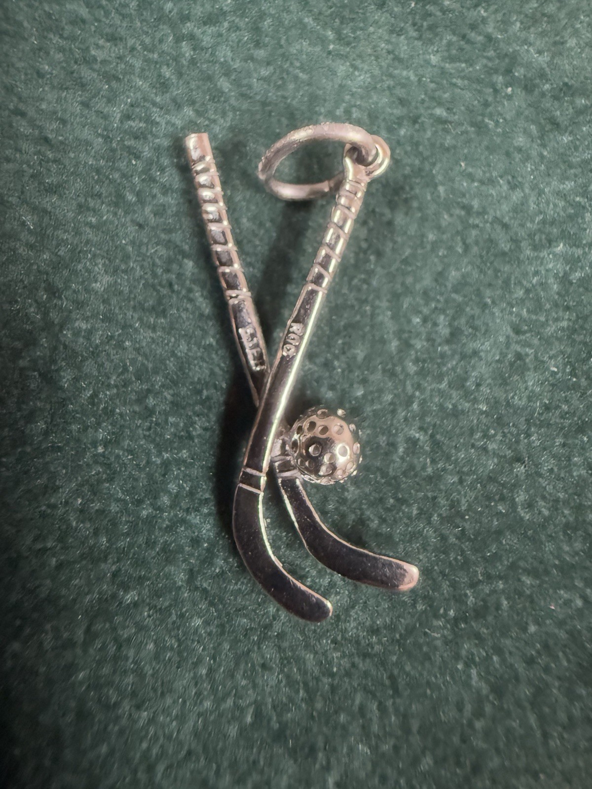 Sterling Silver Field Hockey Charm Rembrandt 925 Sports RQC 0712 Puck Sticks
