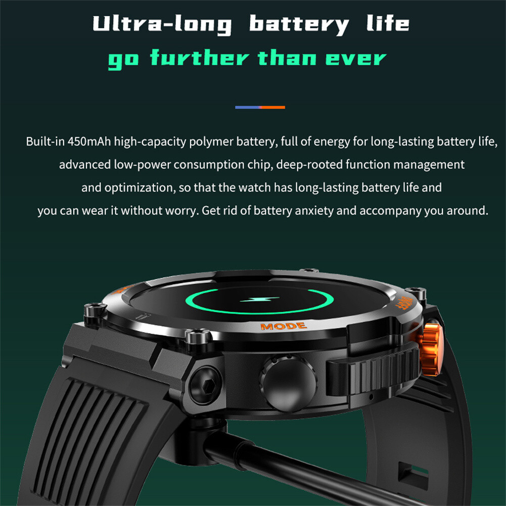 Smart Watch With LED Flashlight Heart Rate Sleep Monitor Fitness Tracker