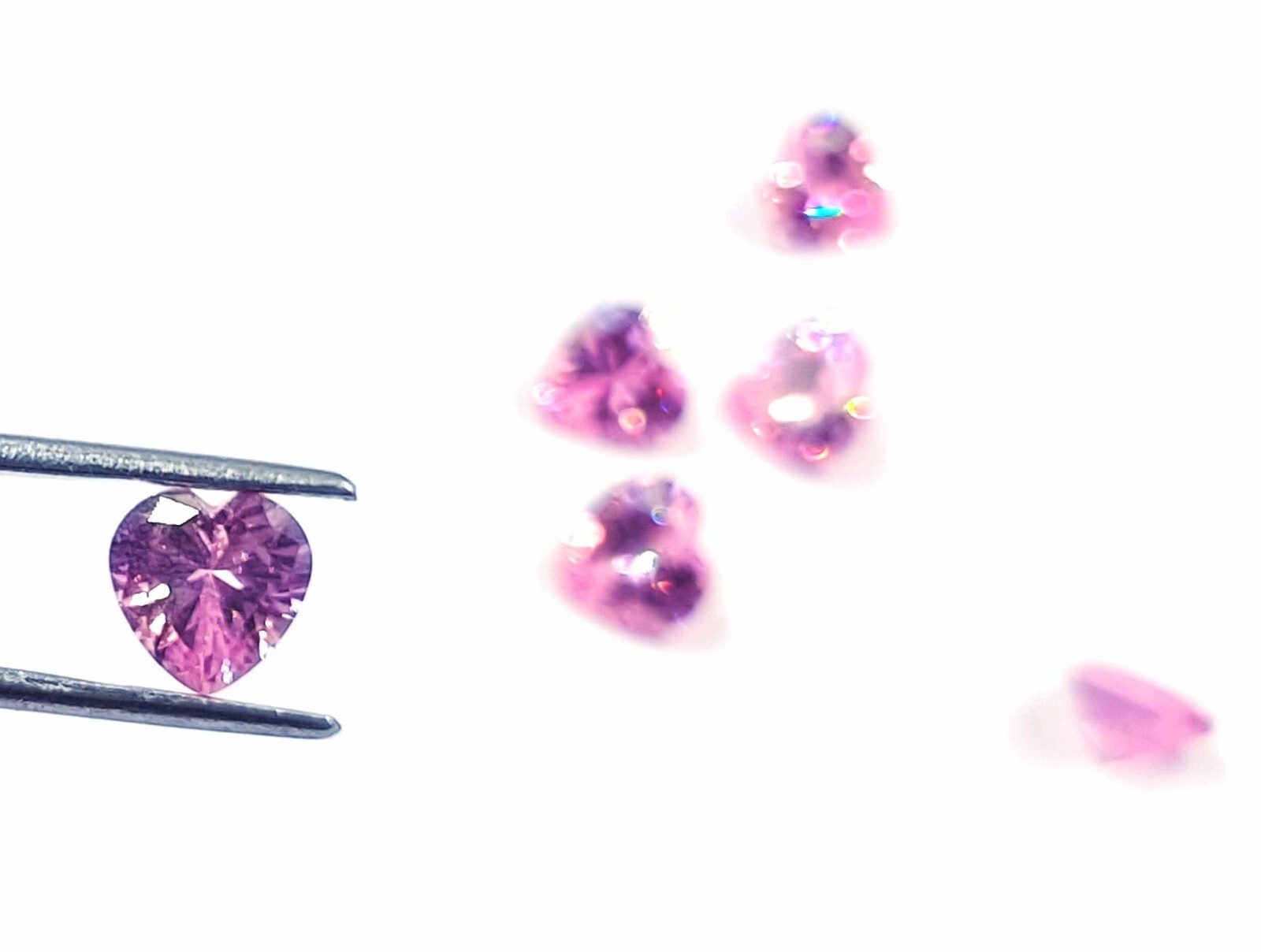 6 Pcs Pink Sapphire Wonderful Natural 8x4mm Lot Heart Cut IGL Certified Gemstone