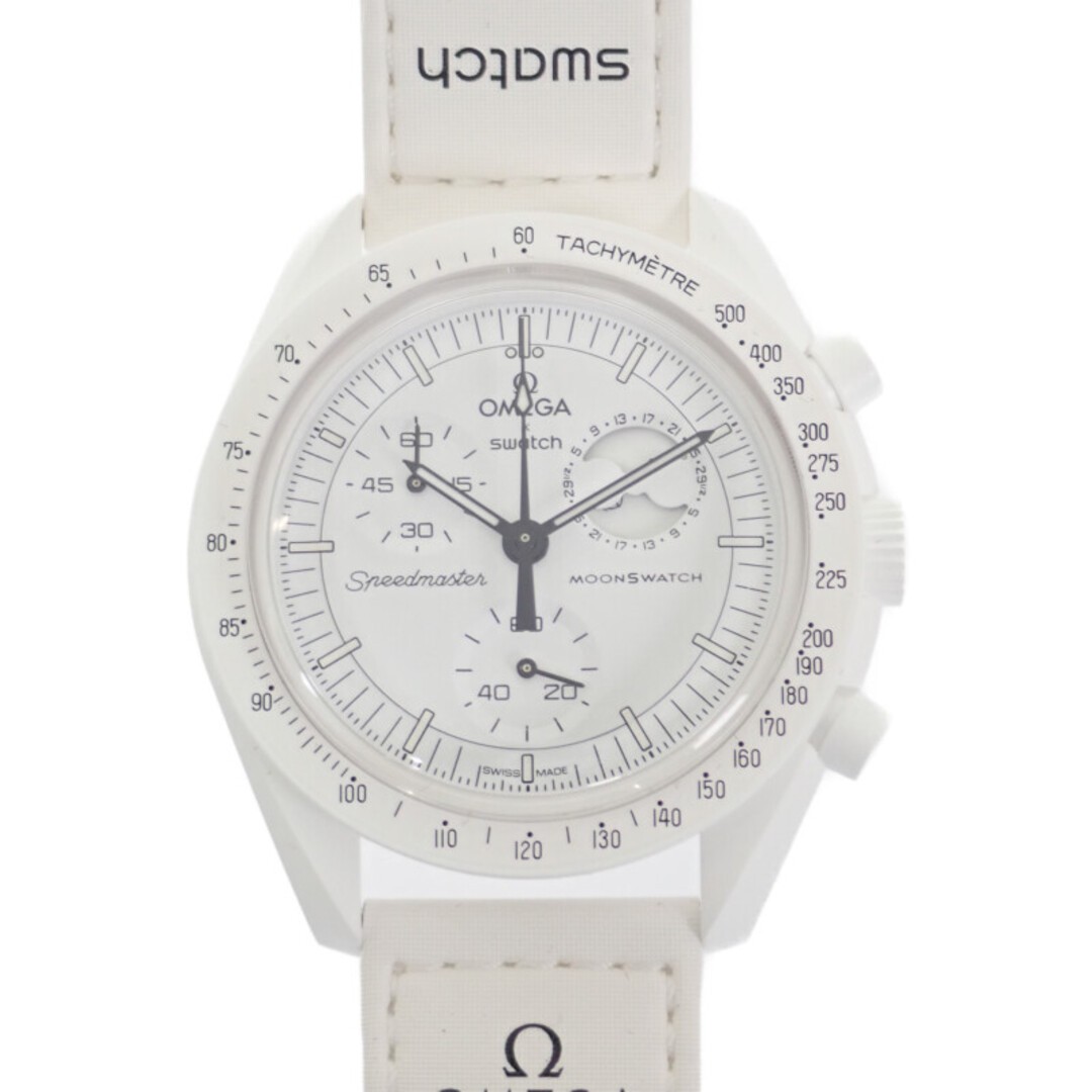 OMEGA SWATCH Mission to the Moonphase Snoopy SO33W700 White Quartz White