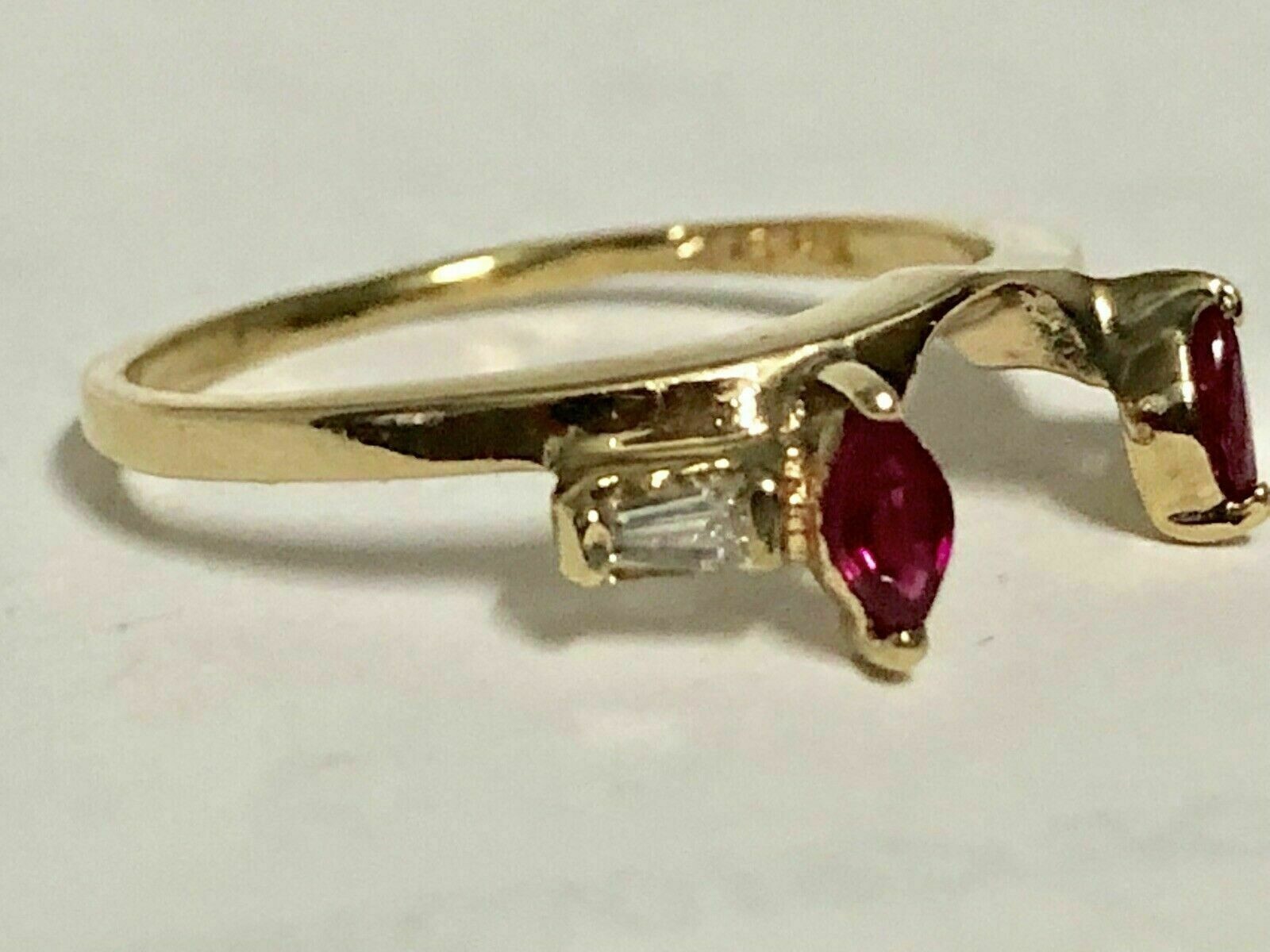 1.50Ct Marquise Lab-Created Ruby 14K Yellow Gold Plated Ring Wrap Enhancer