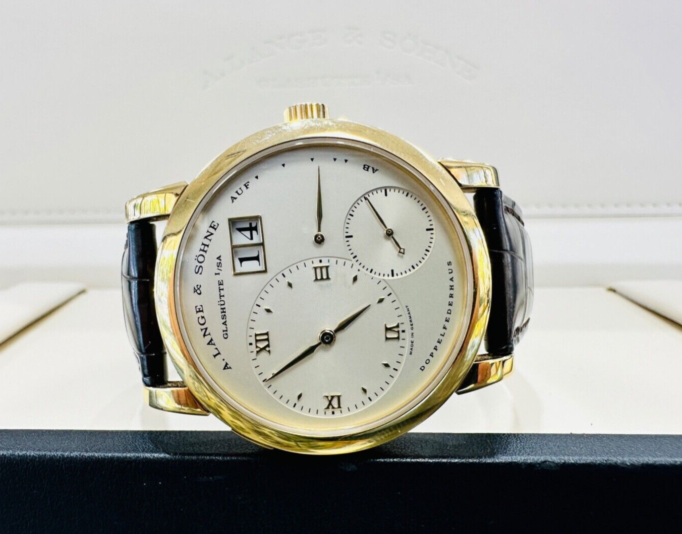 A. Lange & Sohne Lange 1 18K Yellow Gold 101.021 Manual Movement 38.5mm Watch