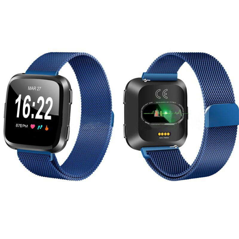 For Fitbit Versa 1/2/3/Sense Milanese Band Metal Stainless Steel Magnet Strap
