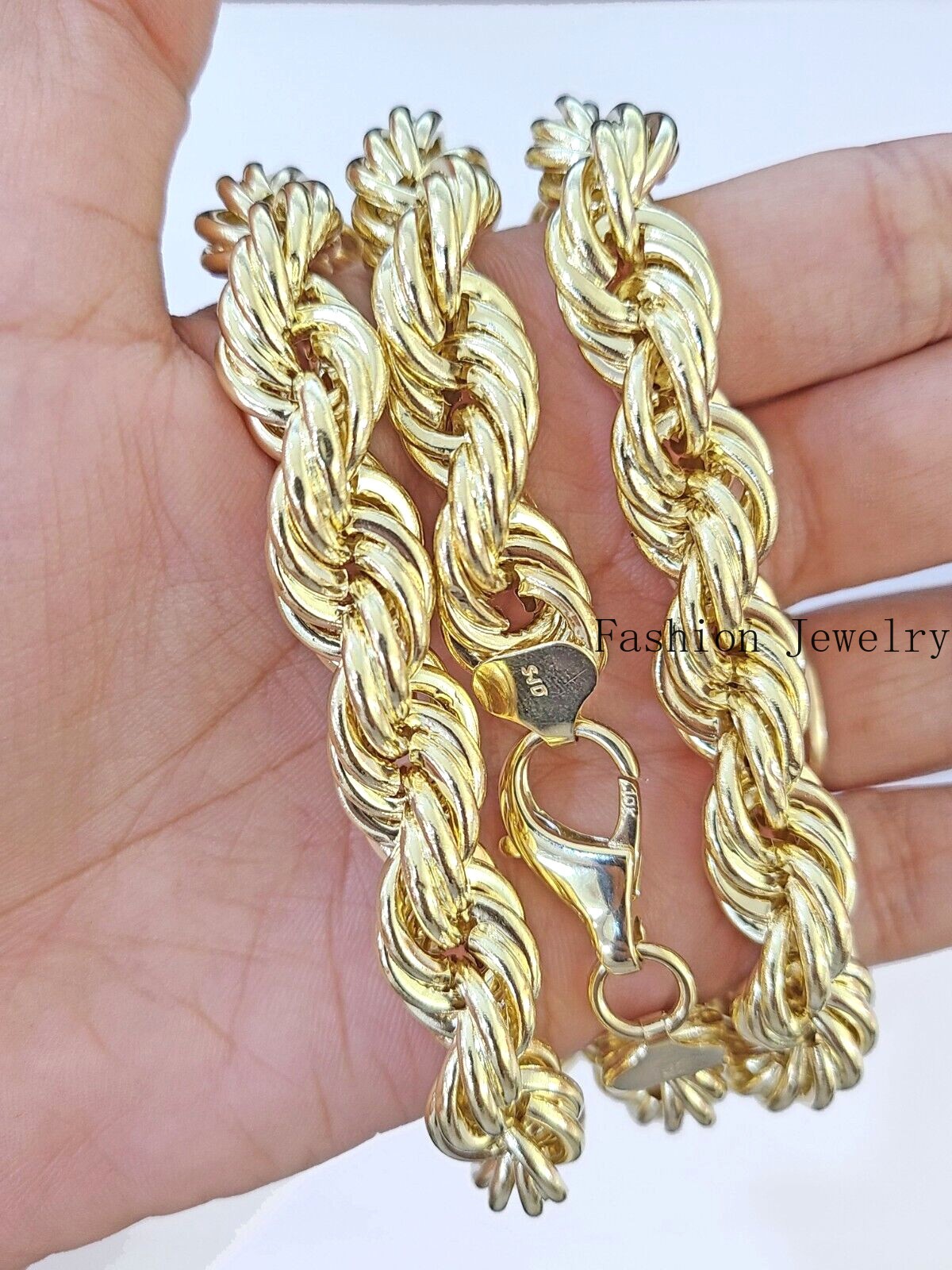 10k Real Gold Rope Chain Thick 12mm Men Chain 26 Inches On Sale Free Shipping