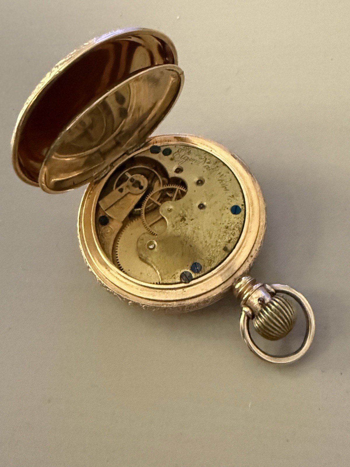 Elgin 6s Full Hunter Ladd Anchor Gold Filled Pocket Watch