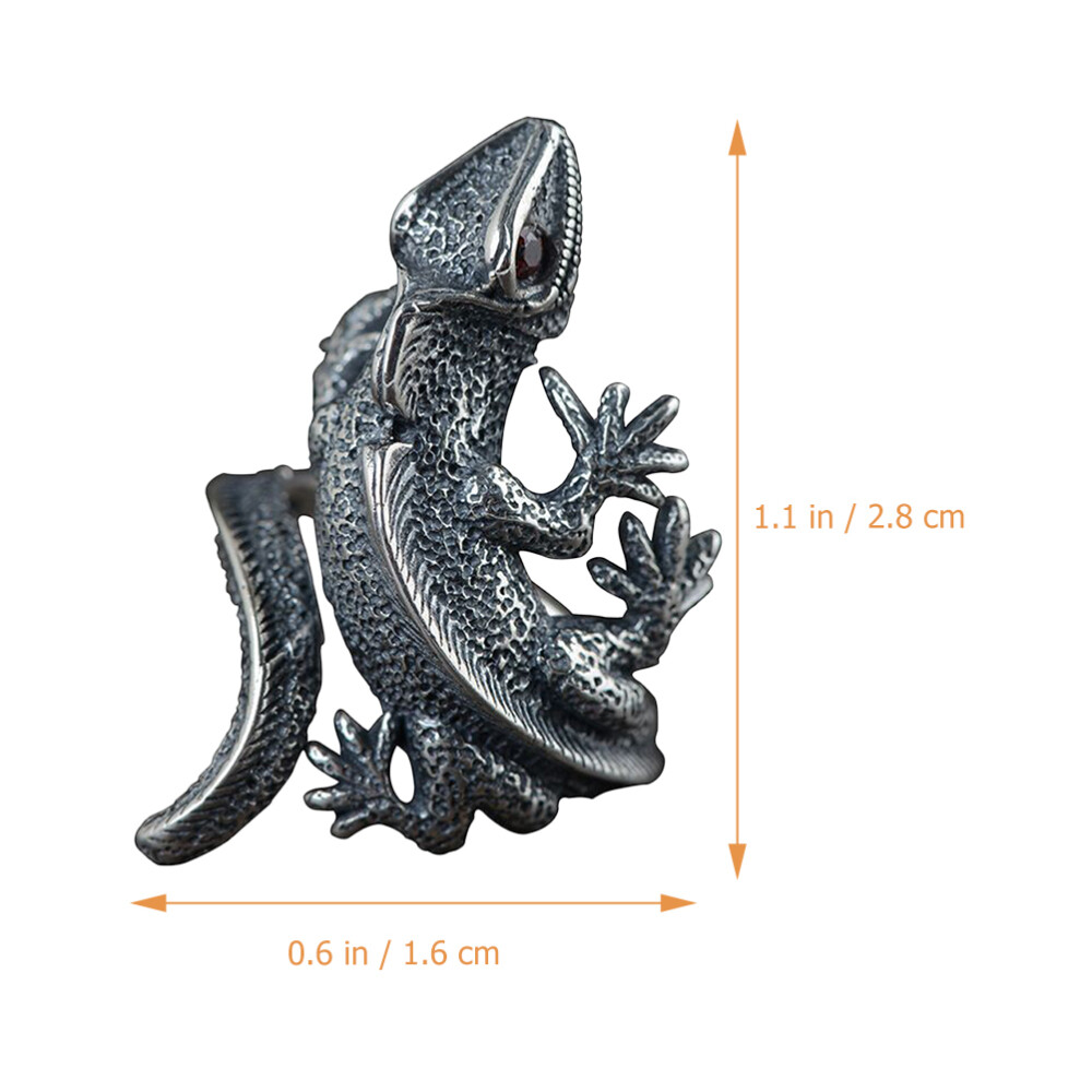 Retro Wedding Ring Chunky Silver Rings Lizard Jewelry Gecko Rings for Gift