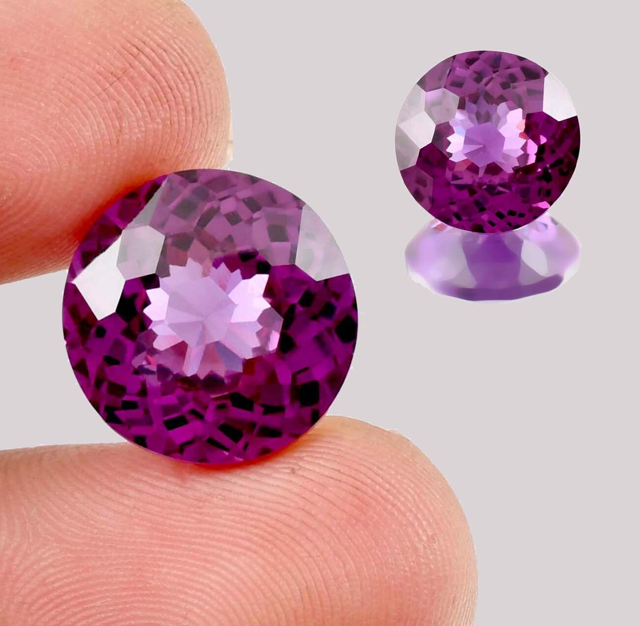 1 Pair 15 x 15 MM Flawless Natural Color Change Alexandrite Gems GIT Certified