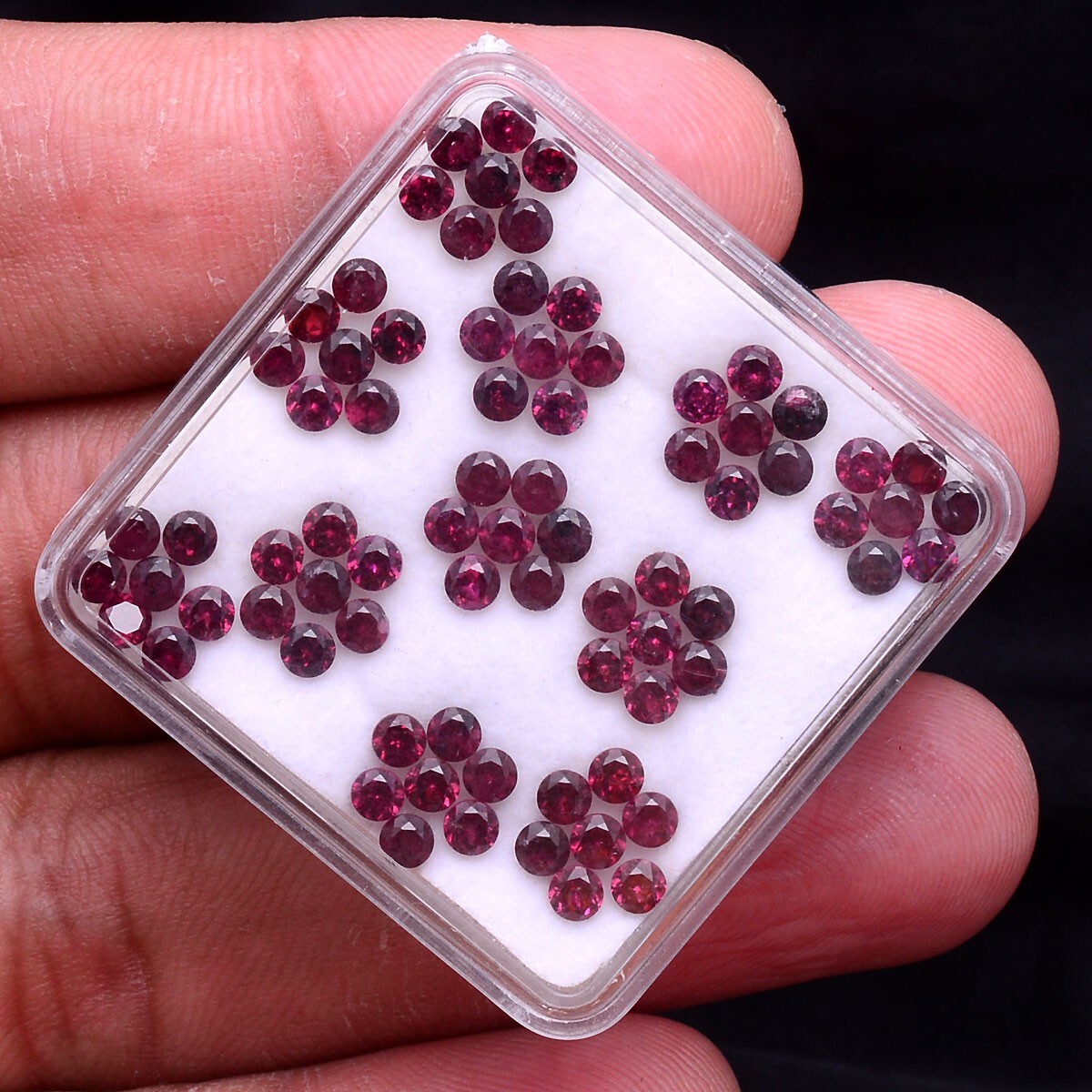 77 Pcs Natural Rhodolite Garnet Top Quality 2.70mm Round Cut Loose Gemstones Lot