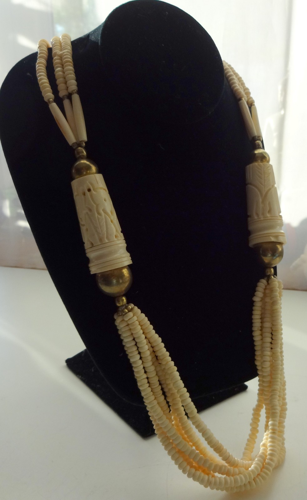 Atq African Berber Taureg Zoo Beads Statement Oval Figural Unisеx Necklace