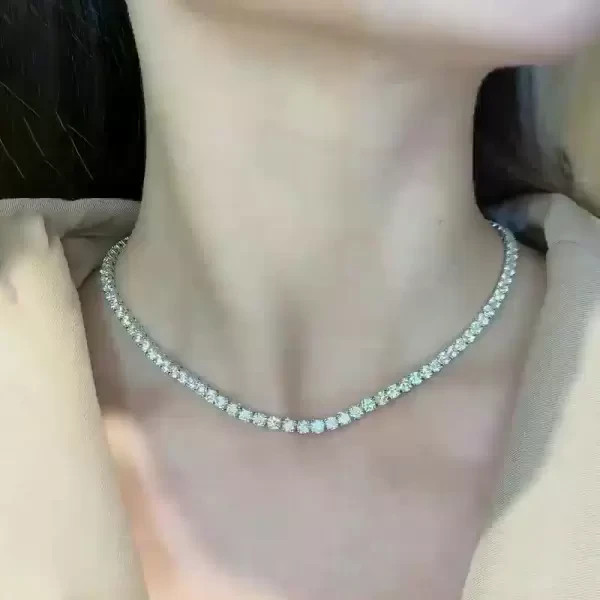 20Ct Round Cut Lab Created Diamond Tennis Women’s Necklace 14K White Gold Plated