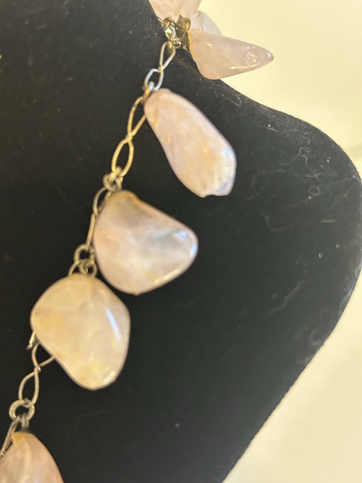 RARE One Of A Kind ROSE QUARTZ Necklace 18in Varying Stone Size/Shape 114g *See