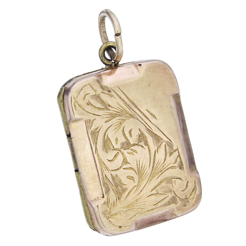 Medaillon Anhänger 9 Karat Rotgold Back and Front Antik