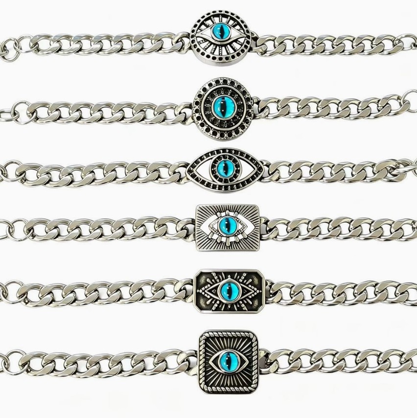 New men’s minimalist stainless steel hip-hop bracelet with a personalized trend