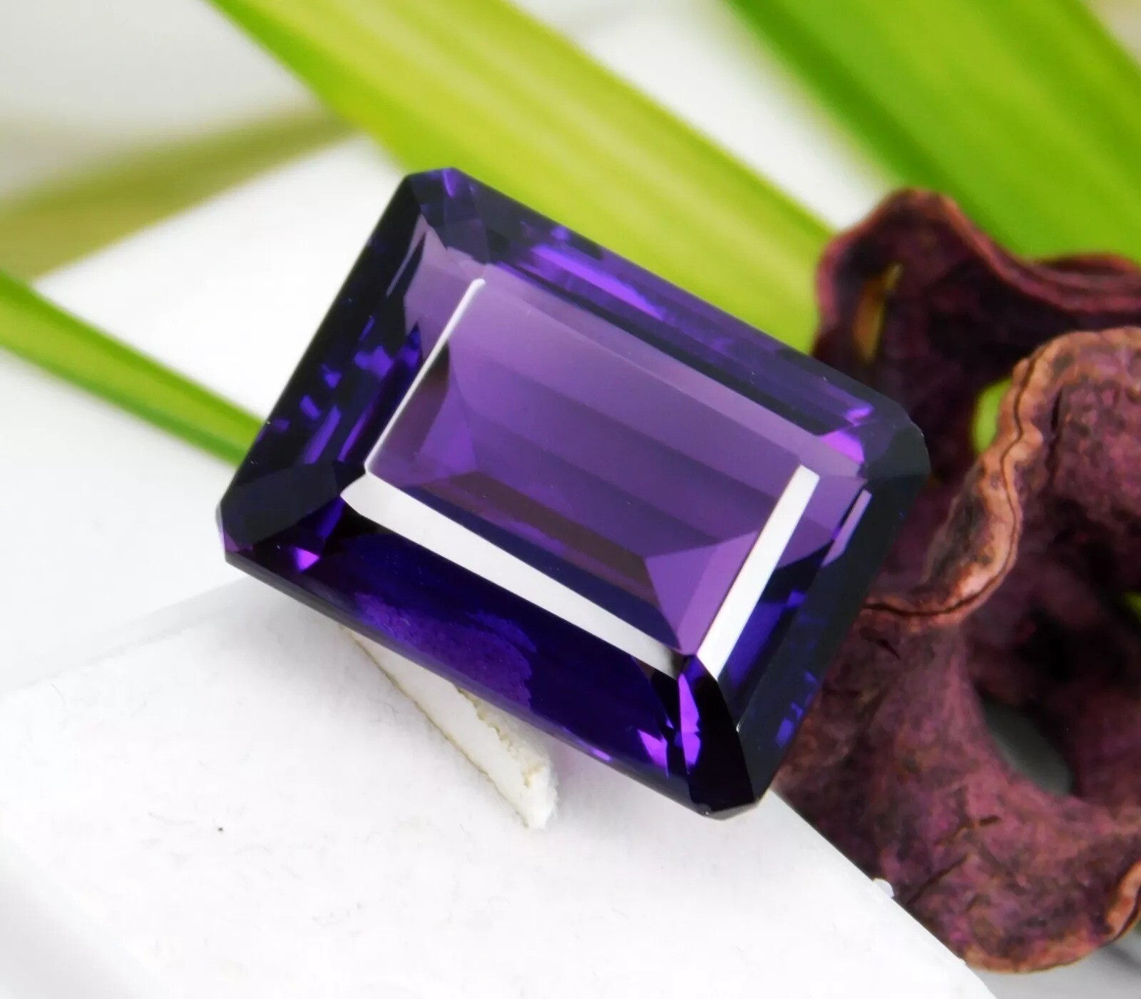 VVS Amethyst Deep Purple Emerald Cut 20-22 Ct Loose Natural For Jewelry Gemstone