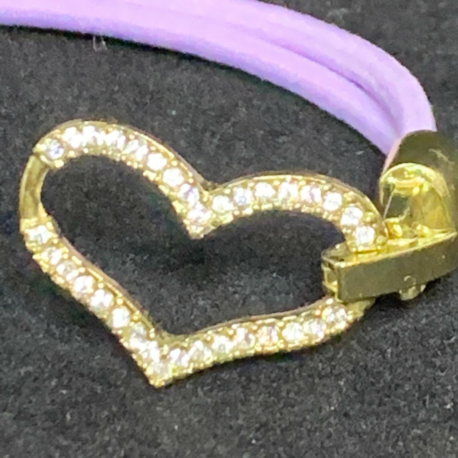 Gold Tone Rhinestone Heart Bracelet (2359)