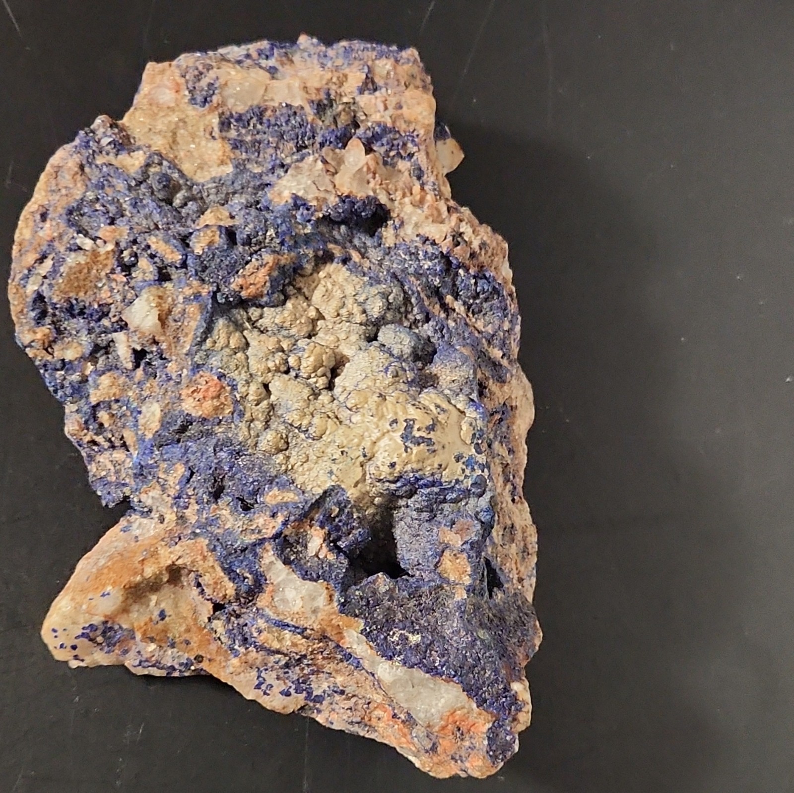 David Taliman Lone Mountain Turquoise Red Coral SS .925 S7-7.5 Azurite Specimen