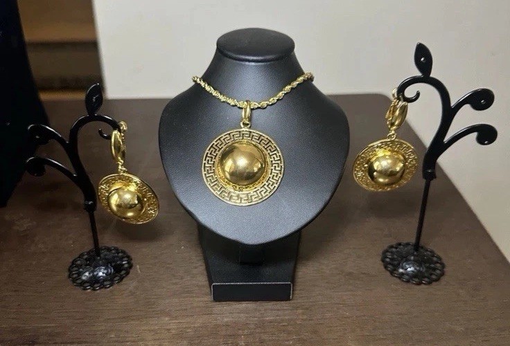 18 K Gold Plated Circle Shaped High Quality Jewelry ,2 PC Set