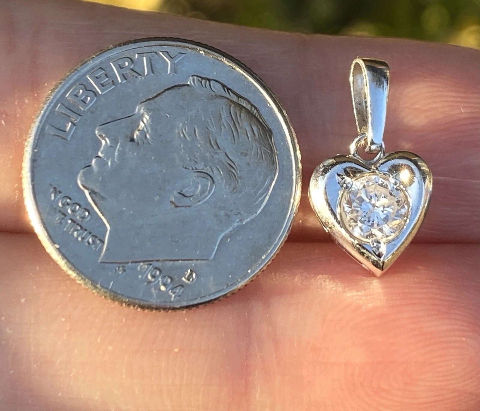 Platinum 0.36CT 100% Natural Round Diamond Heart Shaped Pendant