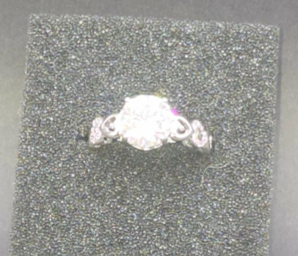 New 2ct Moissanite Ring Size 7 Sterling Silver Open Heart Band Solitaire Sparkle