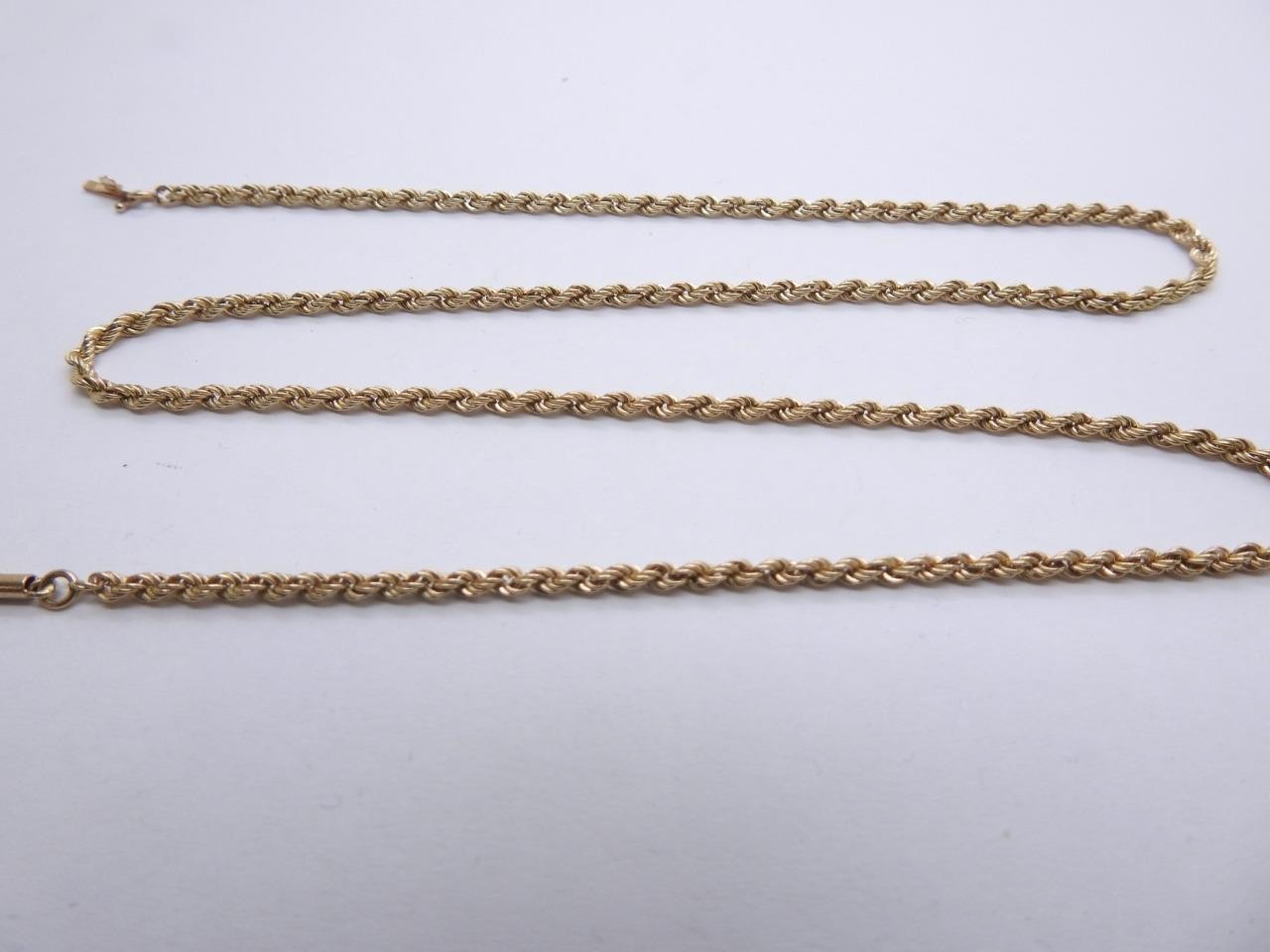 14K Solid Yellow GOLD Rope Chain Necklace 20.5″ inch 11.1 Grams 2.50 mm