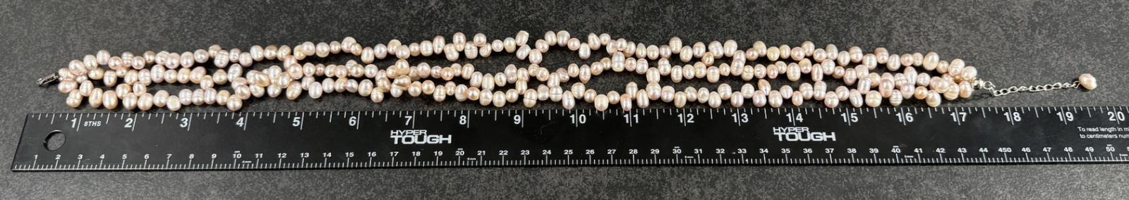 Blush Triple Strand Natural Cultured Pearl Necklace, Adjustable 18-19 1/2 Inches