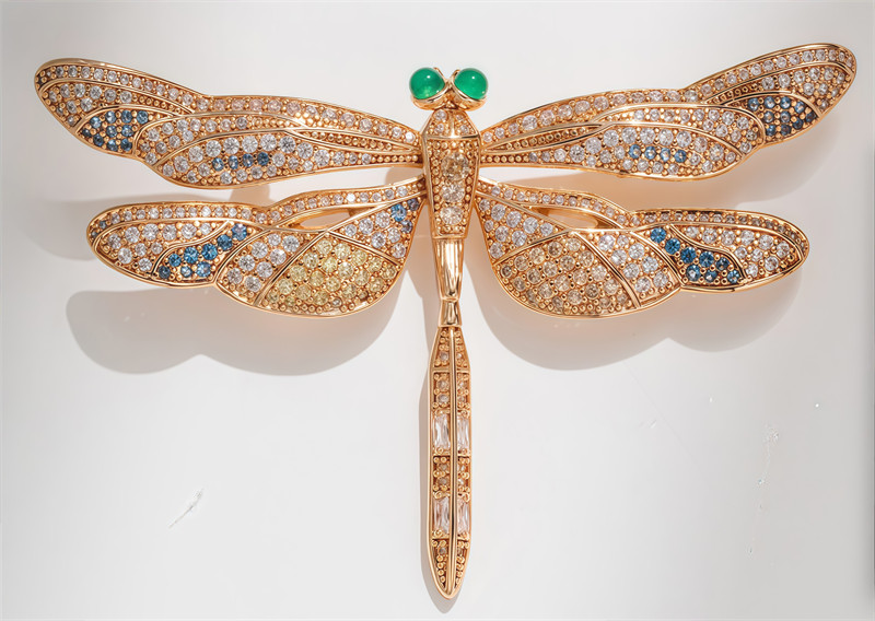 Original Design Golden Color Dragonfly Brooch, Clothing Accessory Insect Brooch